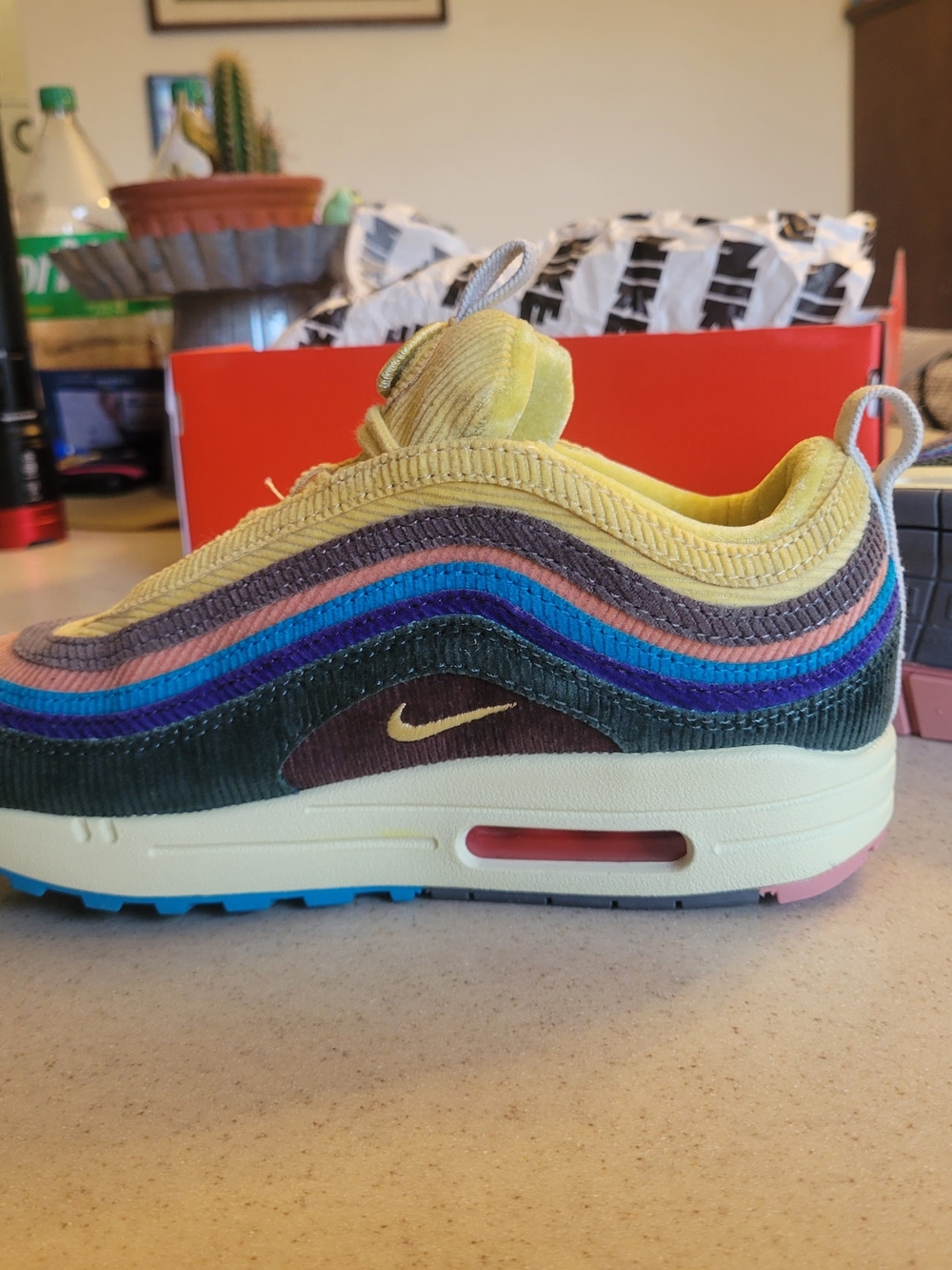 Nike Kids' Air Max 97 Corduroy Multicolor Sneaker Size 6 1/2